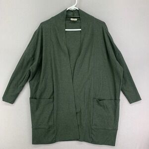 Pact Women's Open Front Cardigan Sweater - Green